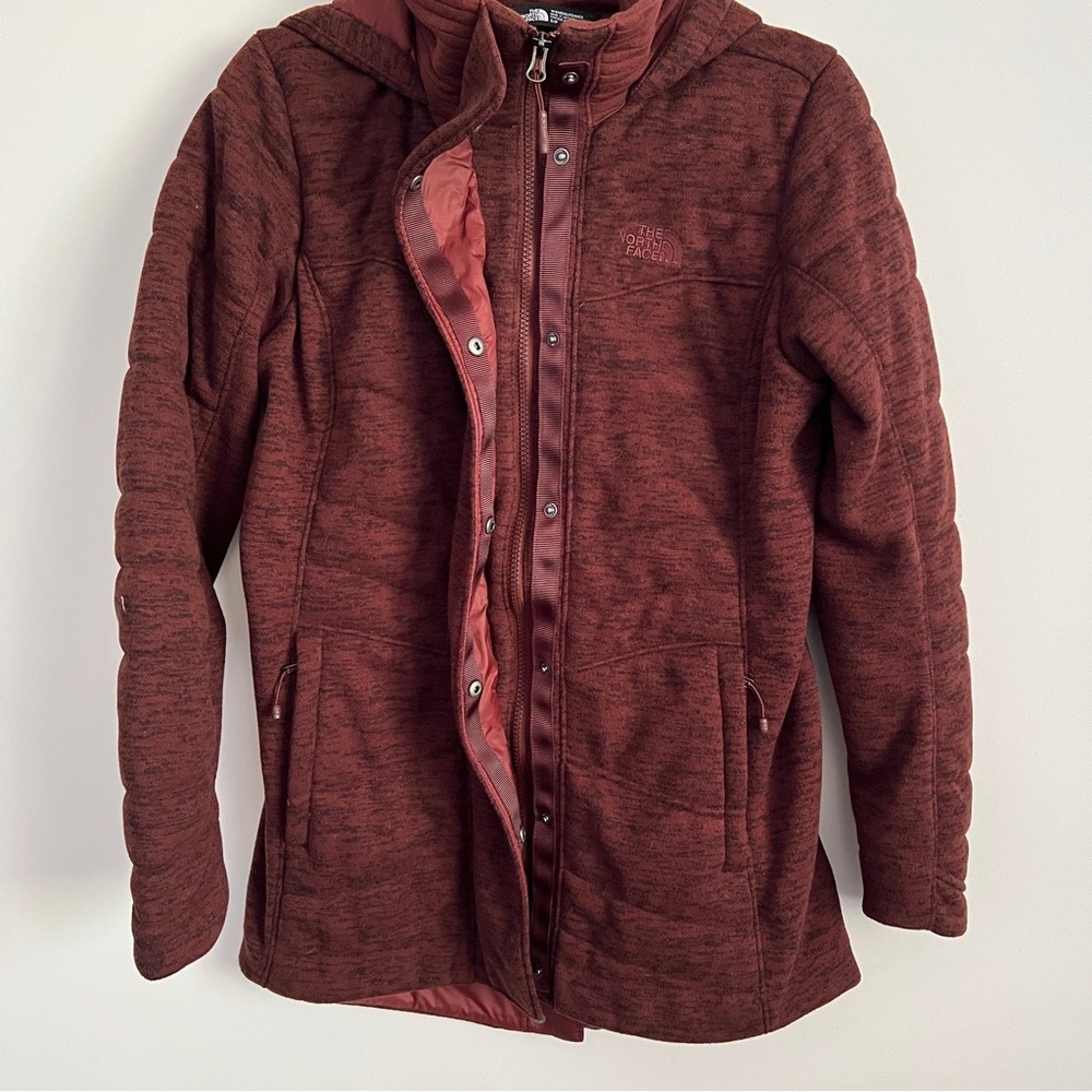 The North Face Indy Insulated Parka Sequoia Red Maroon Heather Jacket Coat Small - Picture 10 of 13